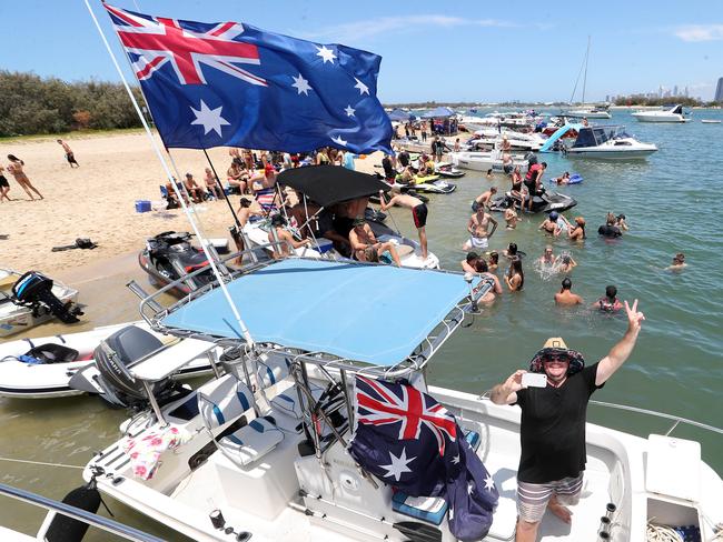 Australia Day on the Broadwater. Photo at Wavebreak Island. Photo by Richard Gosling