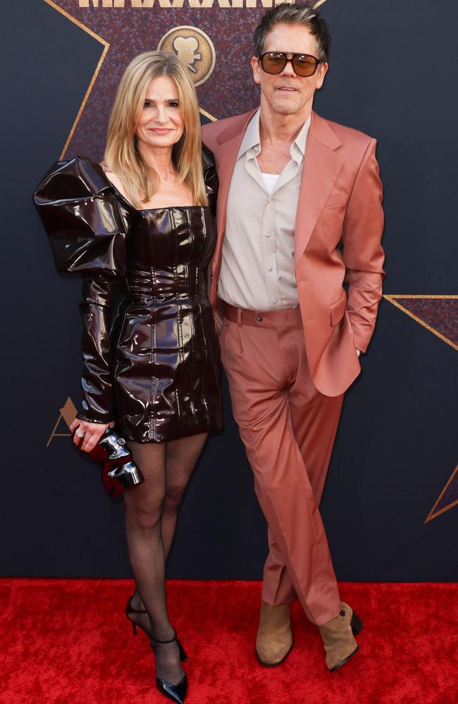 Kevin Bacon and wife US actor Kyra Sedgwick. Picture: Etienne Laurent/AFP