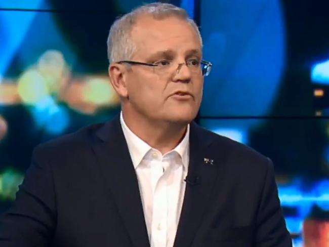 Prime Minister Scott Morrison defended his comments. Picture: Channel 10