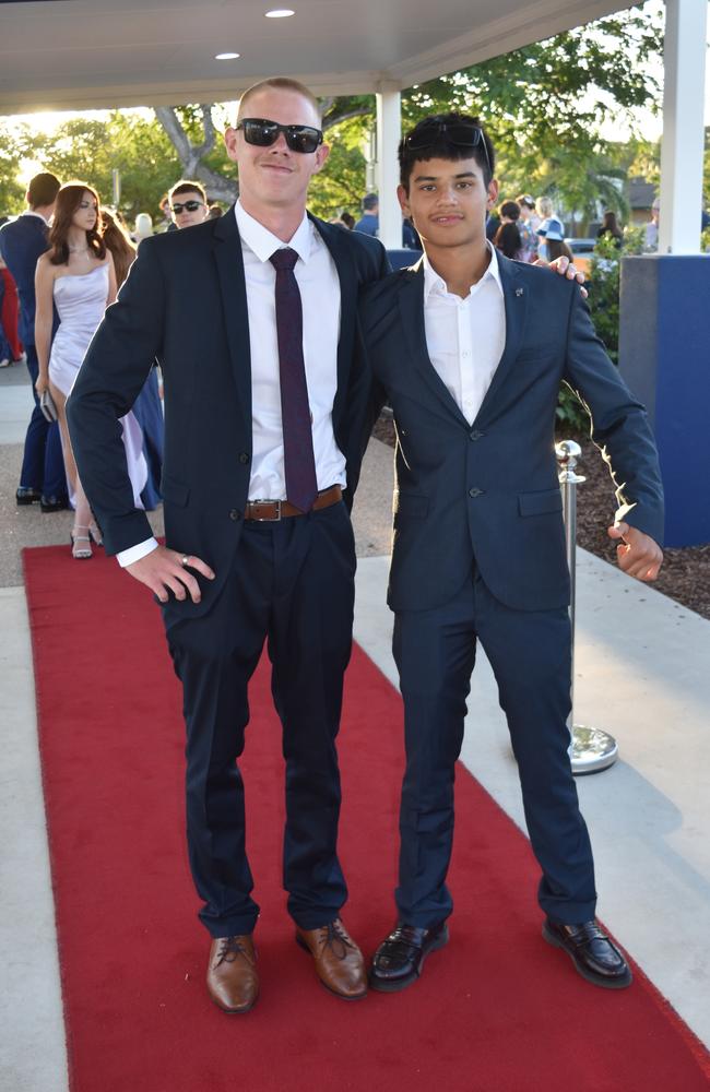 Kyle Hodgkinson and Nataan Kaewong at the Mountain Creek State High School formal on November 18, 2022. Picture: Sam Turner