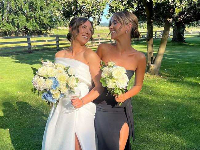 Olivia Molly Rogers (right) with bride Jane Bell (left). Picture: Instagram