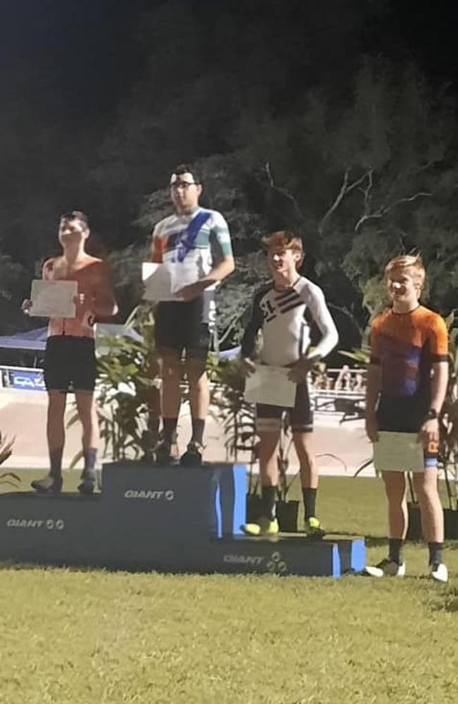 A photo of Nico on the podium posted by the Bundaberg Cycling Club.