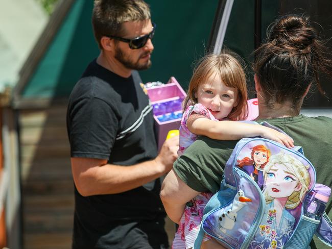 Home at last. ... Cleo Smith back with her parents. Picture: Getty Images