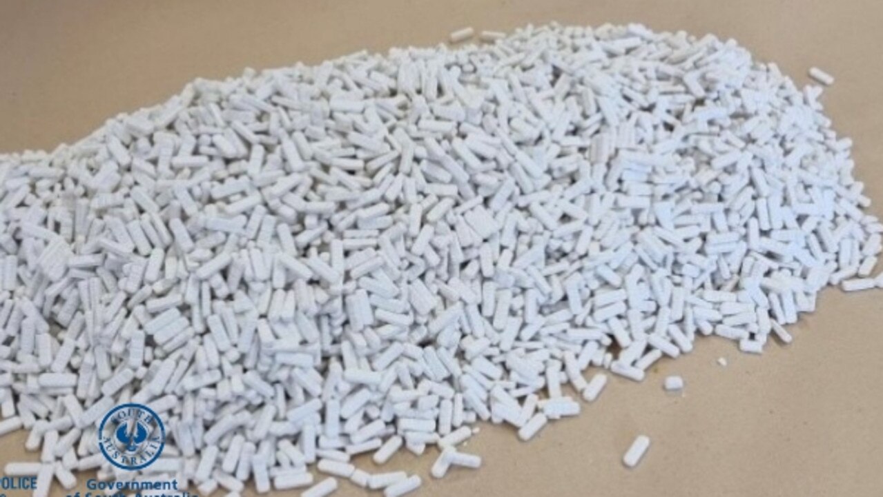 Police seized approximately 10,000 white tablets labelled 'Xanax’. Picture: Supplied