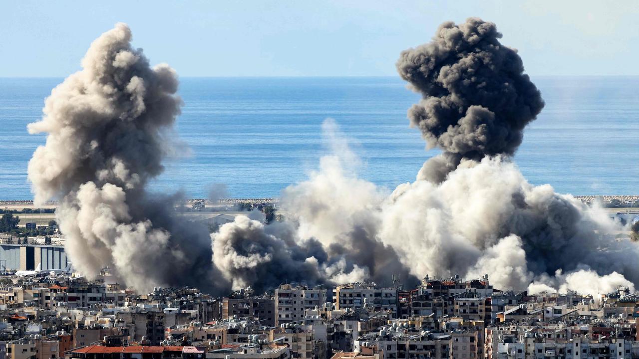 Smoke rises from the site of an Israeli air strike that targeted Beirut’s southern suburbs on November 26. Picture: Ibrahim Amro/AFP