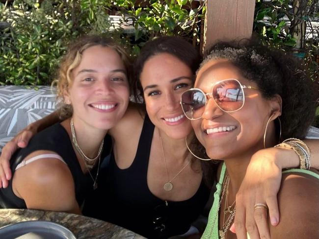 The Duchess of Sussex with Instagram poet Cleo Wade and celebrity colourist Kadi Lee.