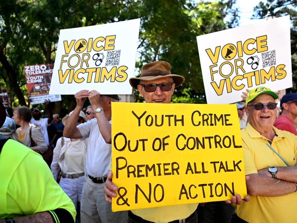 Protesters marched on Parliament House in August calling for tougher action on youth crime in a rally organised by Ben Cannon. Picture: Dan Peled / NCA NewsWire