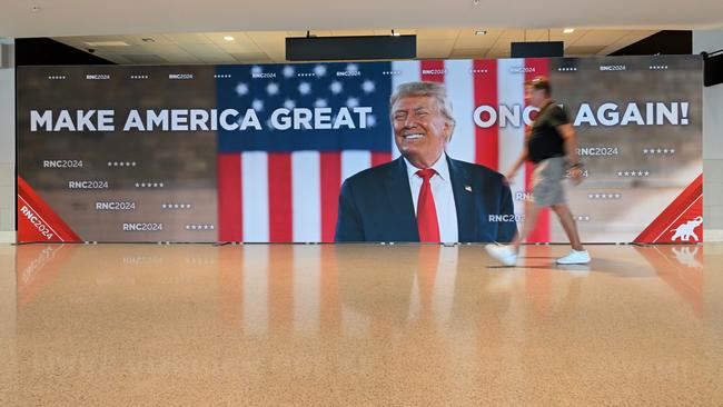 A Make America Great Again sign ahead of the Republican National Convention (RNC) in Milwaukee, Wisconsin. Picture: Bloomberg