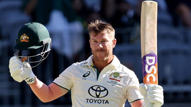 Warner scored a blistering ton in the first innings against Pakistan. (Photo by COLIN MURTY / AFP)