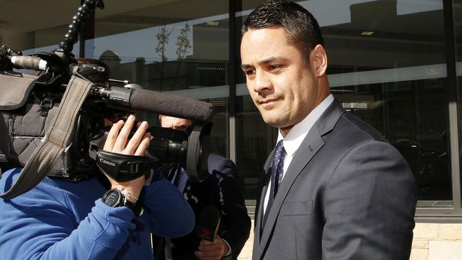 Former NRL player Jarryd Hayne leaving Newcastle Court last July. Picture: Darren Pateman/AAP