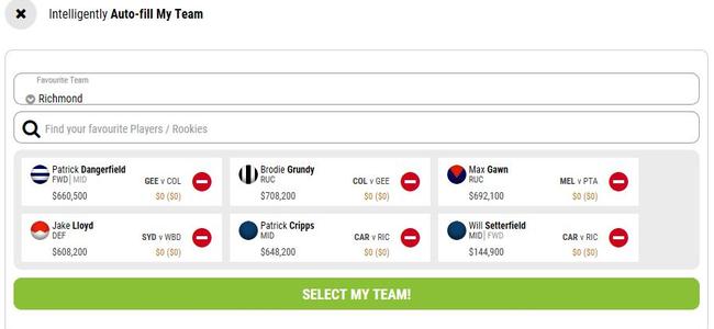 How to use intelligent auto-fill in SuperCoach