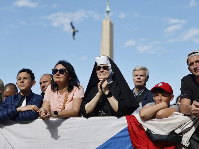 The faithful gather in St Peter’s Square on the first day of the conclave. Picture: Getty Images