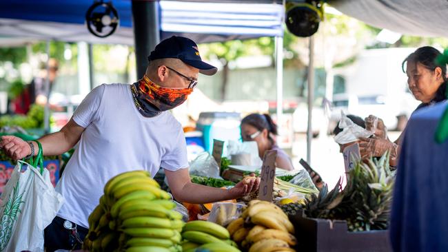 A shopper at the Rapid Creek Markets on Sunday, March 29. Picture: Che Chorley