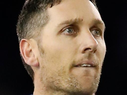 MELBOURNE, AUSTRALIA - JUNE 29: Harry Taylor of the Cats looks dejected after missing a shot for goal after the final siren to win the match during the 2018 AFL round 15 match between the Western Bulldogs and the Geelong Cats at Etihad Stadium on June 29, 2018 in Melbourne, Australia. (Photo by Adam Trafford/AFL Media/Getty Images)