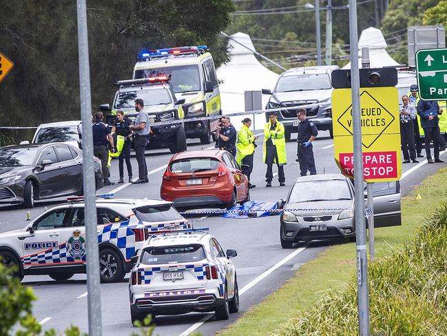 Police Shooting. A man has died after being shot by police on the Gold Coast during an alleged carjacking incident in which he is believed to have shot at them in Arundel. Picture: Nigel Hallett