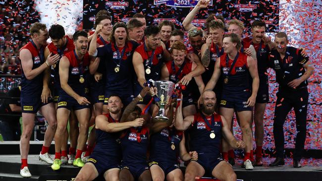 The AFL premiership cup is what they are all playing for. Picture: Michael Klein