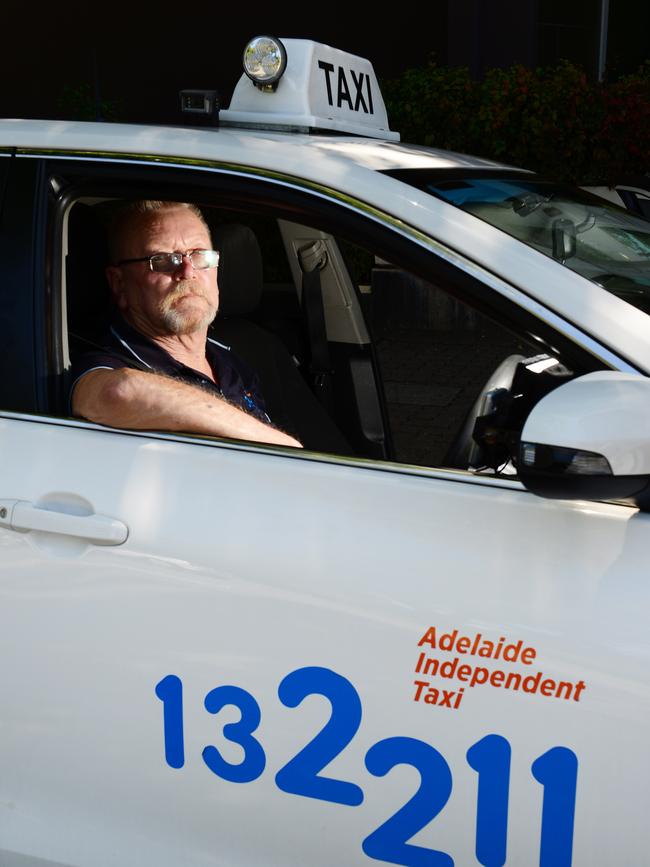Taxi driver Phil Nunn on South Terrace, last month. Picture: Michael Marschall