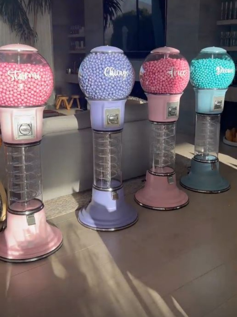 Each gumball machine was reserved for one of Kris’ grandchildren. Picture: Instagram/Kim Kardashian