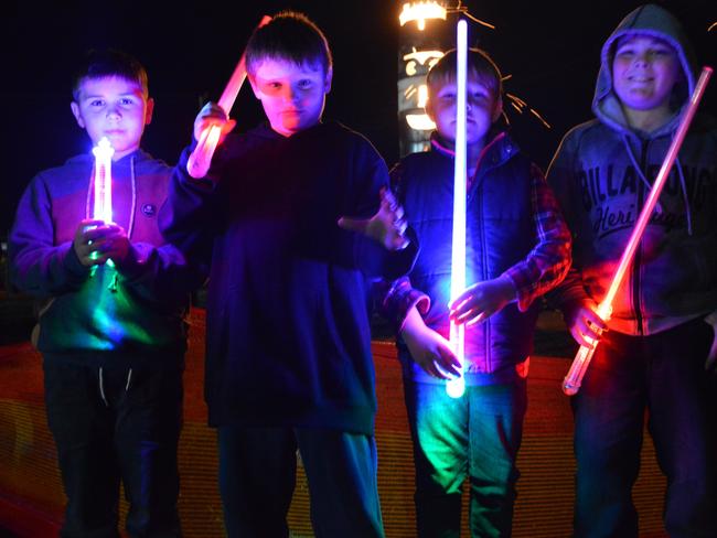 Having a ball at Killarney Bonfire Night 2017 were Jye Leisemann, Jacob Collins, Rocky Hancock and Jett Leisemann.