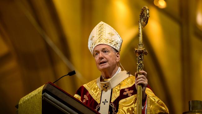 Archbishop Anthony Fisher leads mass in Sydney. Picture: AAP