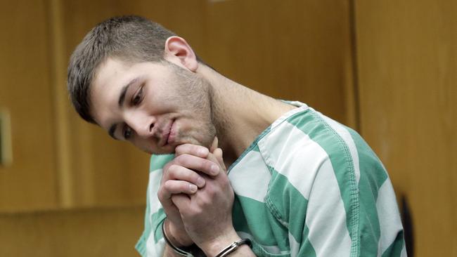 Anthony Comello appears for his extradition hearing in Toms River, N.J., Monday, March 18, 2019. New York City police say a suspect is in custody in the shooting death of the reputed Gambino crime family boss. Chief of Detectives Dermot Shea says 24-year-old Comello was arrested Saturday, March 16, 2019, in the death of Francesco Cali on Wednesday in front of his Staten Island home. (AP Photo/Seth Wenig)