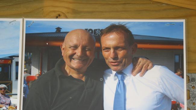 Joe's Kiosk owner Joe Weber with Tony Abbott.