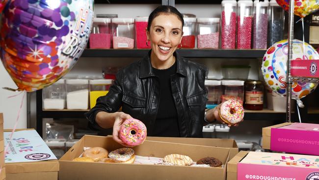 Bannister delivers 500 doughnut boxes across Sydney daily. Picture: Richard Dobson