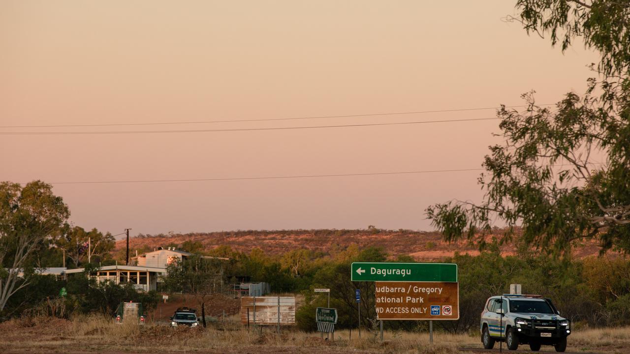 An NT Police Vehicle in the remote community of Kalkarindgi. Picture: Glenn Campbell