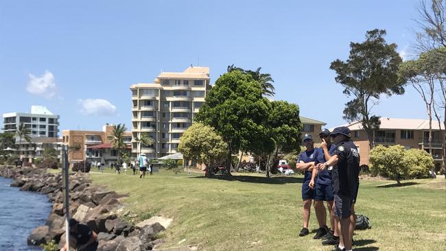 Police divers are searching for vital evidence at Tweed River in the case of the alleged murder of a nine-month-old girl on the Gold Coast. Picture: Campbell Gellie