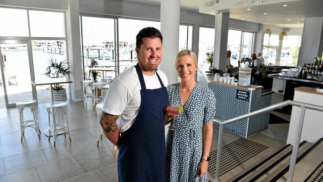 STOKED: Pier 33 at Mooloolaba has made its way onto the Delicious 100 list. Chef Simon Campbell and Cat Robertson welcome locals and guests. Picture: Warren Lynam