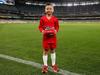 Jaguar Bogert, 6, was named Auskicker of the Week in round eight and will present a premiership medal to a player from the winning team on Grand Final Day. Picture: AFL Photos