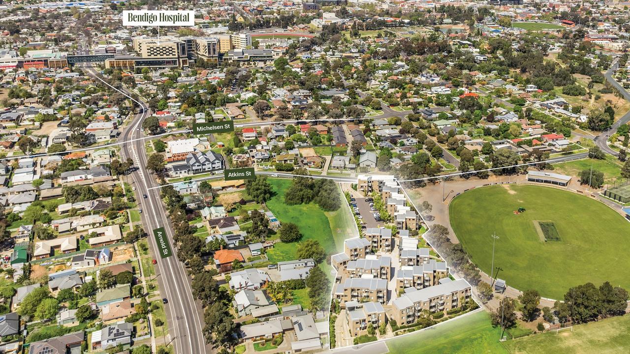 The purpose-built residential complex houses is 500m from Bendigo Hospital.