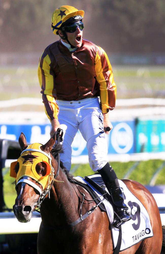 Tavago and Tommy Berry after the Randwick classic. Picture: Jenny Evans
