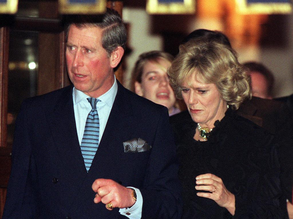 Charles and Camilla making their official couple debut at her sister’s birthday party. Picture: AP