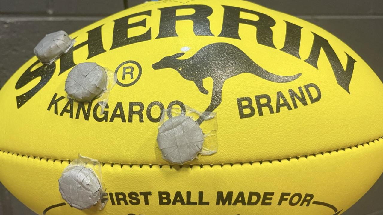 The AFLW will use microchipped balls this season. Pictures: Supplied