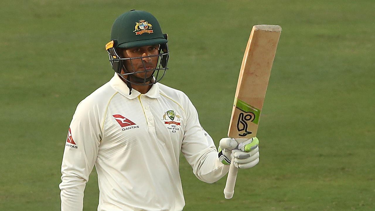 Usman Khawaja has made fifties in both innings, the first to do so in Asia since Shane Watson.