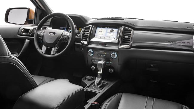 The Ford Ranger interior is largely unchanged for 2018. Picture: Supplied.