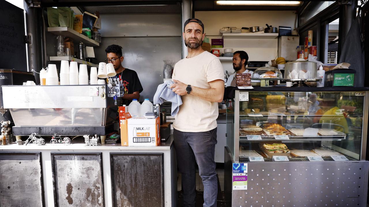 Aussie Bites Cafe owner George Pahali says his energy bill doubled from $900 to $1,700. Picture: Sam Ruttyn