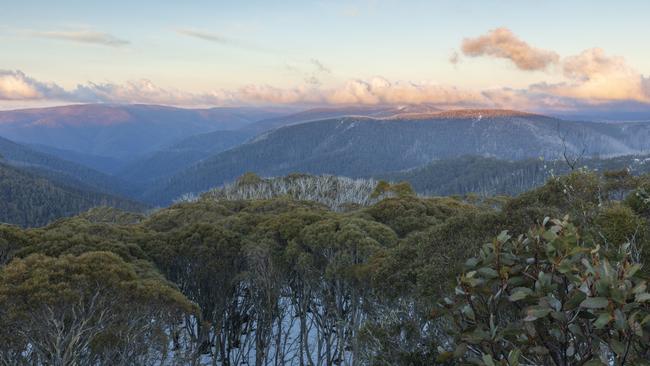 Winter morning's view from Mt Hotham's Dargo Lookout. Picture: Mark Daffey