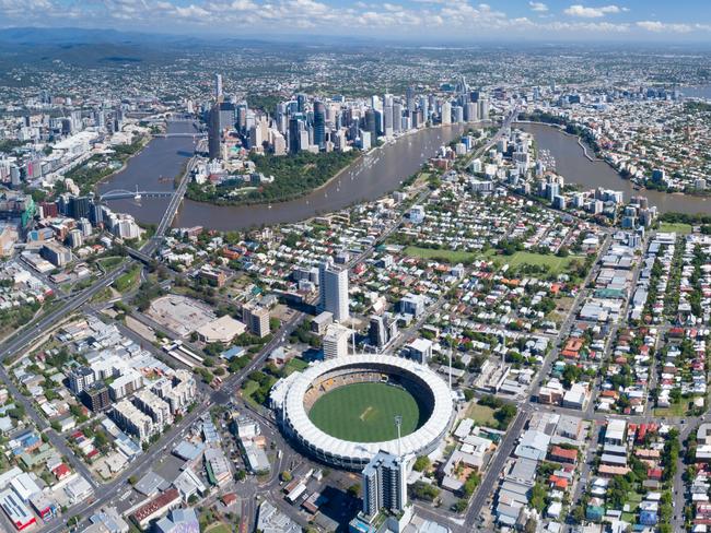 Huge Aerial Panorama of the Brisbane Skyline, Queensland, Australia. Converted from RAW.