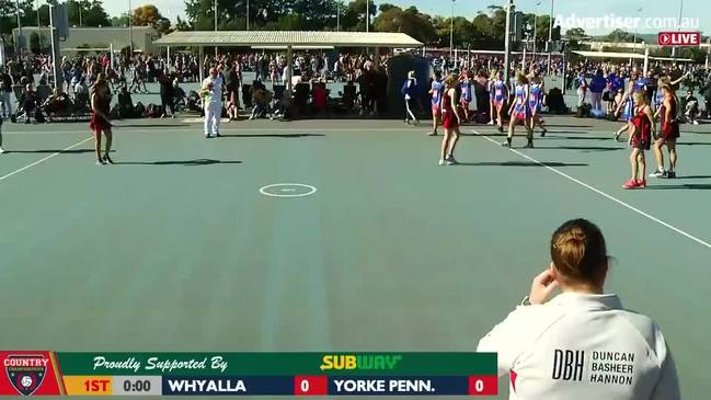 LIVE: SA Country Netball Championships - Whyalla vs Yorke Peninsula (U15's Div1B) - Court 6