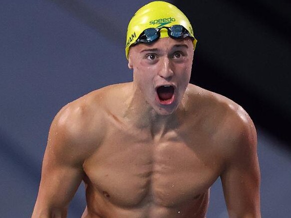 SMETHWICK, ENGLAND – JULY 30: Flynn Southam and Zac Incerti of Team Australia celebrates winning gold in the Men's 4x100m Freestyle Relay Final on day two of the Birmingham 2022 Commonwealth Games at Sandwell Aquatics Centre on July 30, 2022 on the Smethwick, England. (Photo by Dean Mouhtaropoulos/Getty Images)