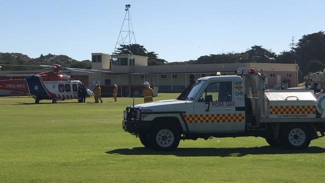 Medstar teams arrive near the scene of the incident at Robe Oval. Picture supplied