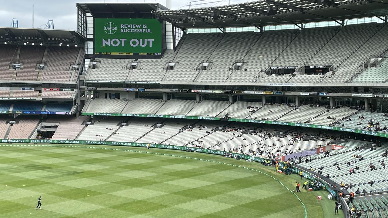 Cricket fans had no problems finding a seat at the MCG.