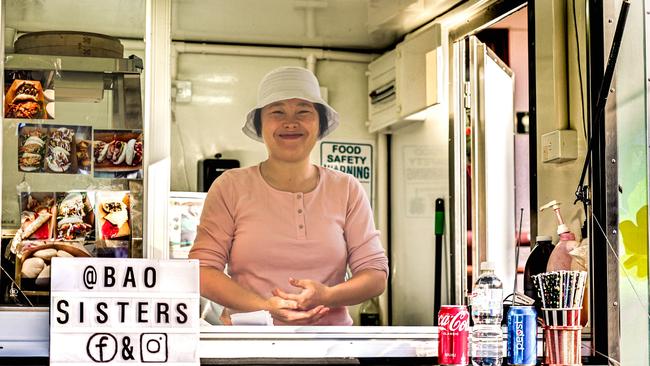 Alice Springs international student Lei Lei gave up her full time role as an engineer to start food truck business Bao Sisters in July, 2021. Photo: Charles Darwin University.