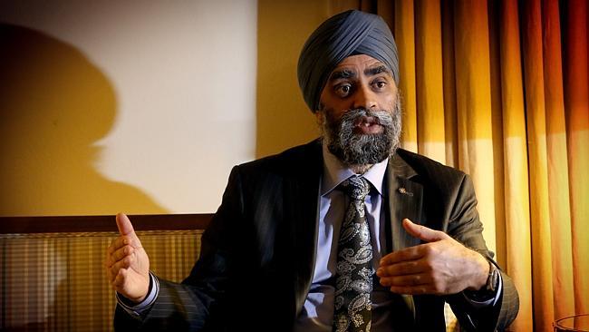 Canadian Defence Minister Harjit Sajjan, in Canberra yesterday. Picture: Ray Strange