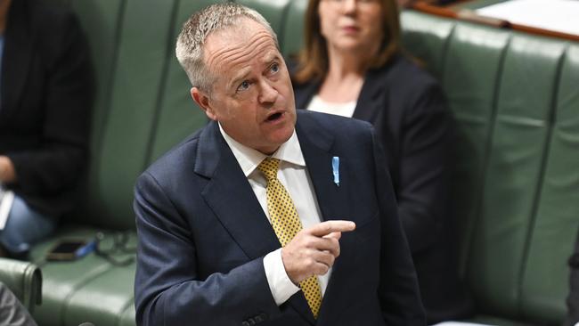 Bill Shorten during question time at Parliament House in Canberra. Picture: Martin Ollman