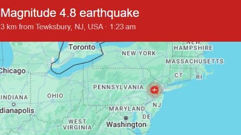 A 4.8 magnitude earthquake hit New York and New Jersey on Friday morning Picture: Supplied