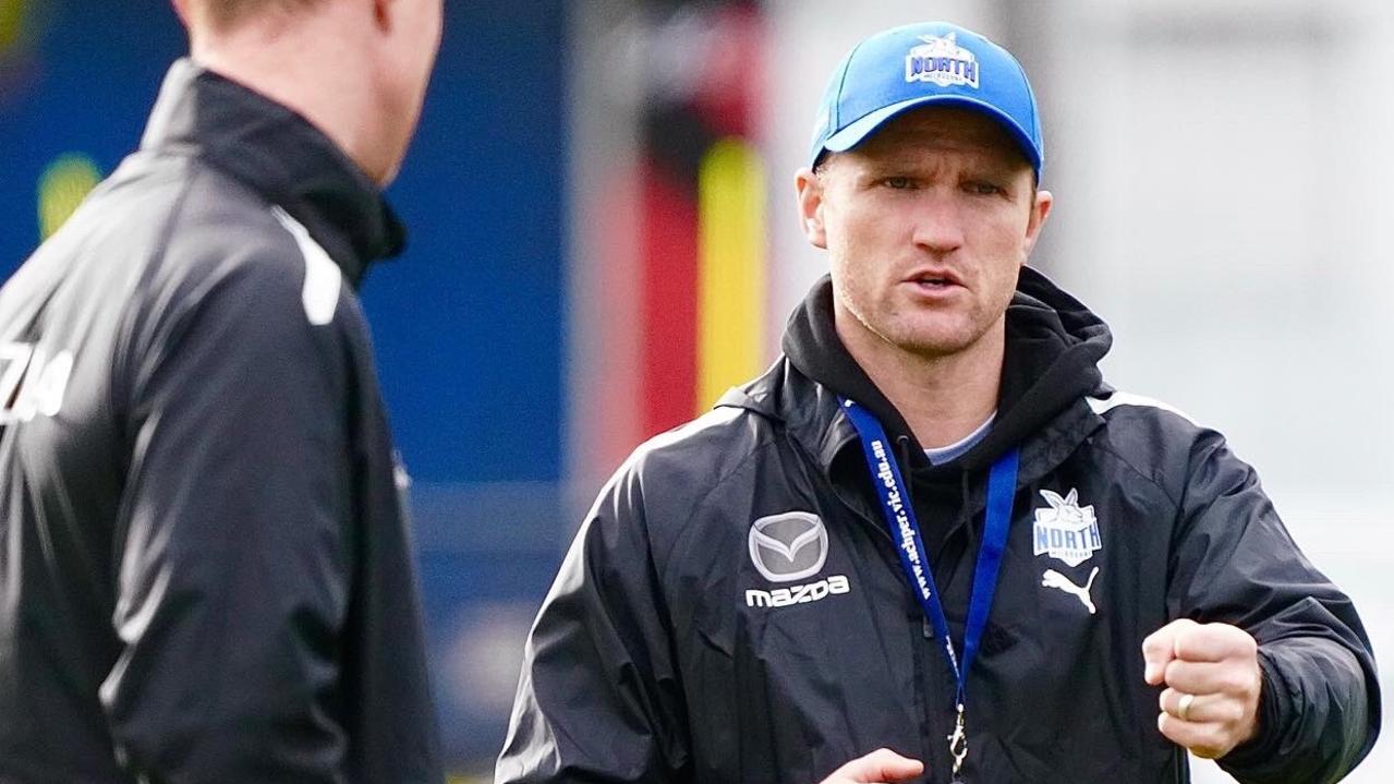 Leigh Adams wants to ‘enjoy’ being interim North Melbourne coach. Picture: Twitter