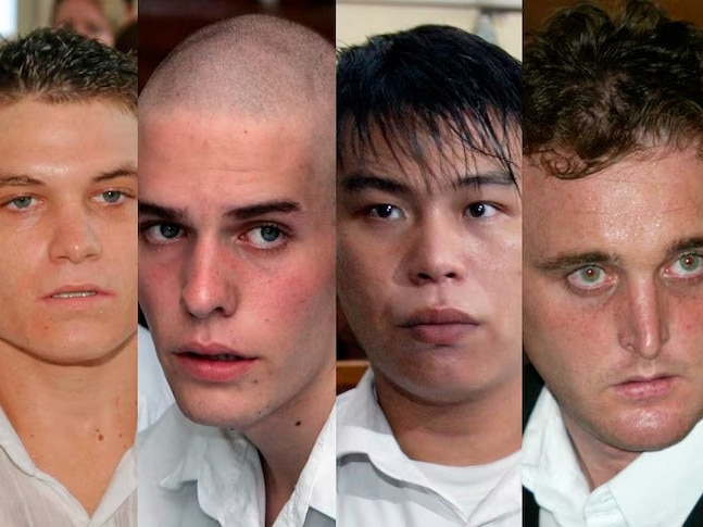 Bali Nine members Scott Rush, Matthew Norman, Si-Yi Chen, Martin Stephens, and Michael Czugaj . Picture: Supplied